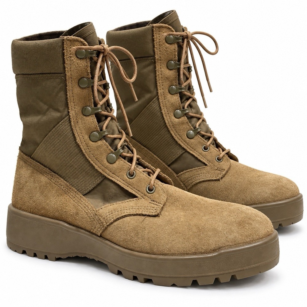 Rocky RKC057 Army Combat Boots Desert Tan Coyote Mens 10.5 W Vibram Military